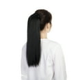 thumbnail image 4 of 20" Long Straight Clip On Pony Tail Hair Pieces Ombre Dip Dyed Wrap Around Ponytail Hair Extensions Hairpieces(80G Natural black to honey blonde), 4 of 8