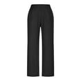 thumbnail image 4 of pimelu Womens Casual Wide Leg Pants Elastic Waisted Straight Long Trousers Loose Work Cargo Palazzo Pants Streetwear Cotton Linen Pants, 4 of 6