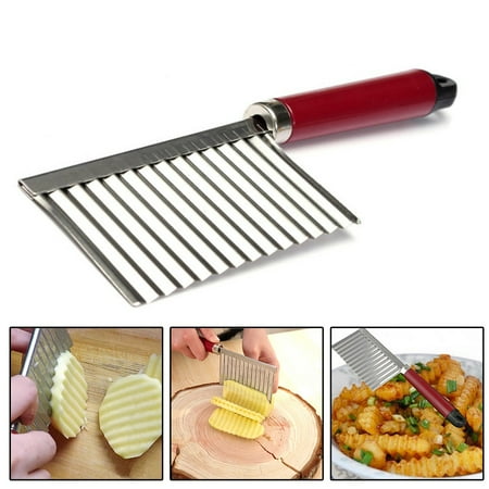 

Wavy Edged Potato Cutter Stainless Steel Vegetable Cutting Kitchen Gadget