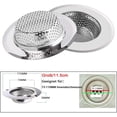 thumbnail image 4 of Filtro de fregadero de acero inoxidable, colador de fregadero de cocina, colador de fregadero de cocina y colador de drenaje, perfecto para ducha, fregadero, bañera, 11,5 cm de diámetro, 3 piezas Adepaton YQ-1234, 4 of 6