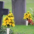 thumbnail image 4 of olkpmnmk Artificial Cemetery Flowers, Artificial Realistic Grave Flowers Bouquets, Memorial Rose Flowers, UV Resistant Memorial Day Flowers for Cemetery Headstones Gravesites Decoration, Red, 4 of 6