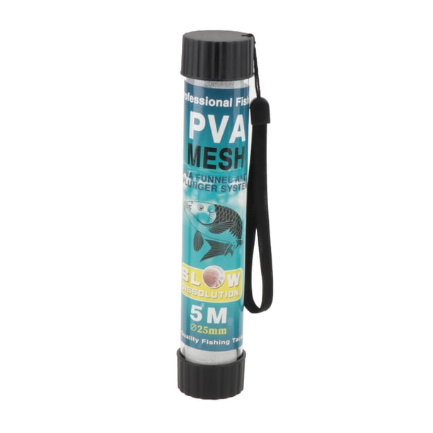 Kit de malla de PVA, práctico accesorio de pesca, red soluble en agua de fácil uso, malla para pesca de carpas. 25 mm x 5 m