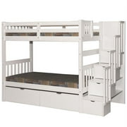 Wynn Stairway Twin over Twin Bunk Bed White