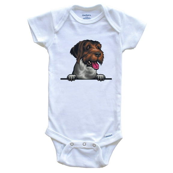 Spinone Italiano Dog Breed Cute Baby Bodysuit, 0-3 months white