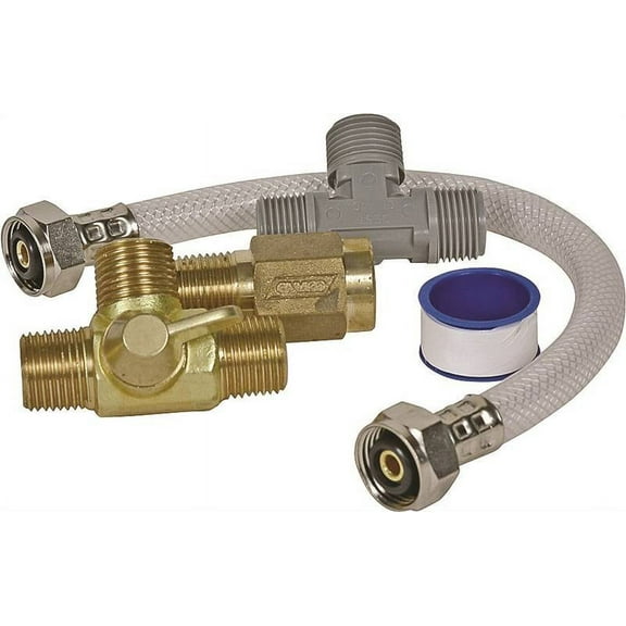 Camco RV Quick Turn By-Pass Kit, Made with a Reinforced Nylon Hose, (35983)