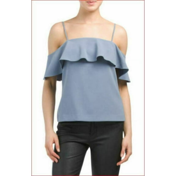 new THEORY women top blouse shirt Ayleen H0309528 brisk blue gray 4 MSRP $245