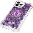 thumbnail image 3 of Glitter Case for Apple iPhone 14 Pro Max, Bling Sparkle Floating Cover Liquid Fashion Girly Women Girls Clear with Ring Holder Phone Case for iPhone 14 Pro Max  Purple, 3 of 12