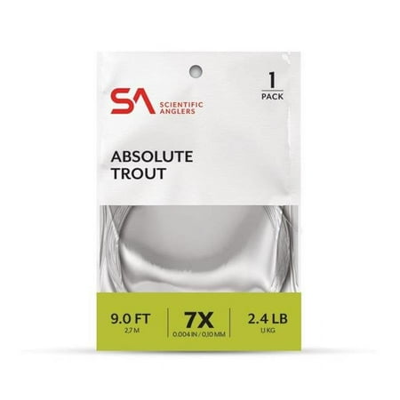 UPC: 0840309133876 | Scientific Angler 1120000 7.5 ft. Absolute Trout Leader  Clear – Size 6X
