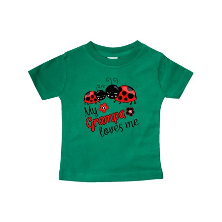 

Inktastic My Grampa Loves Me with Cute Ladybugs Gift Baby Boy or Baby Girl T-Shirt