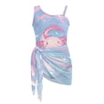 thumbnail image 7 of SEANATIVE Size 13-14 Years Girls Swimsuits One Piece Bathing Suit 2 Piece Set with Mesh Sarong Coverup Cut Out Beach Swimwear for Kids Teen Girl, Cute Axolotl Pink Blue, 7 of 7