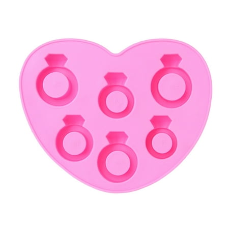 

EVEXPLO 6-Cell Love Heart Ring Shap Silicone Ice Cube Tray Mold Muffin Jelly DIY Tool