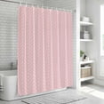 thumbnail image 5 of Pink Geometric Shower Curtain Set - Standard 72" x 72" Washable Bathtub Curtain with 12 Hooks, Modern Minimalism Solid Color Striped Waterproof Fabric Stall Shower Curtains for Bathroom Décor, 5 of 6