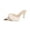 Beige, variant on Women's Feather Thin High Heels Closed Toe Suede Plush Edge Wrapped Slippers Mules Lady Pumps Slides Blue 9.5(43)