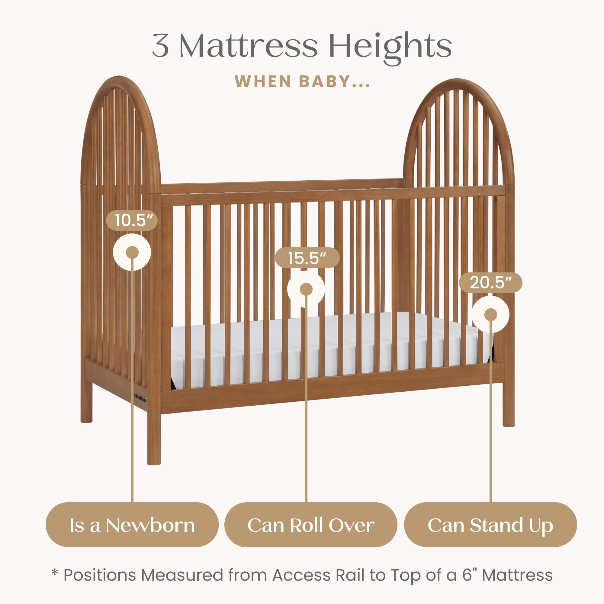 Delta Children Cannon 4-in-1 Convertible Crib - Converts from Baby Crib to Toddler Bed, Daybed and Sofa Bed, Fits Standard Full-Size Crib Mattress, Chestnut