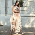 thumbnail image 5 of Hotian Women Halter Floral High Waist Chiffon Maxi Party Prom Dress Pink XL/US10-US12, 5 of 6