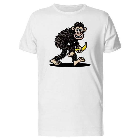 Monkey With Banana Cartoon Tee Men's -Image by Shutterstock