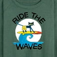 thumbnail image 3 of Pete The Cat - Ride The Waves - Women's Lightweight French Terry Long Sleeve Shirt, 3 of 6