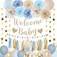 thumbnail image 1 of Decoraciones para baby shower Amandir Dusty Blue Boy Welcome Baby, 1 of 7