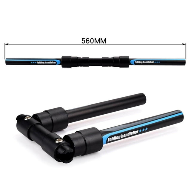 Folding Handlebar Racing Bicycle Scooter Flat Handle Bar Scooter Foldable Handlebar Part 560mm Blue