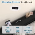 thumbnail image 5 of GZXS Queen Size Floating Platform Bed with RGB Lights & Charging Station, Modern LED Bed Frame with Storage Headboard and Foldable Side Tables, Black, 5 of 9