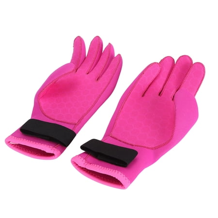 M Buder 3mm / 0.12 inches Thick Diving Thermal Gloves Anti Slip Five Finger Neoprene Wetsuit Water Sports Gloves for Snorkeling Surfing Swimming Red M