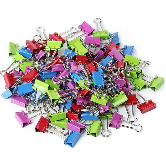Mr. Pen- Binder Clips, Small Binder Clips, Pack of 100 Clips, Binder Clips Small, Paper Clips, Office Supplies, Colored Binder Clips