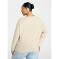 thumbnail image 5 of Terra & Sky Women's Plus Size Crewneck Pullover Sweater, Size 0X-5X, 5 of 5
