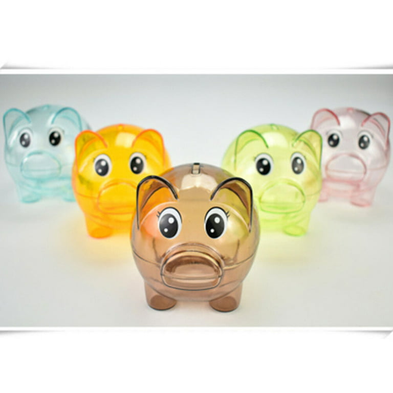 Cute Plastic Pig Clear Piggy Bank Coin Box Money Cash Saving Case Kids Toy  Gifh