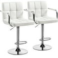 thumbnail image 5 of Yaheetech Set of 2 Adjustable Swivel Bar Stools with Backrests and Footrest, White, 5 of 7