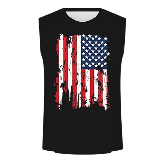 Mens Tank Top Casual Crewneck Sleeveless Graphic T Shirts Summer Loose Running Beach Muscle Breathable Vests Black L