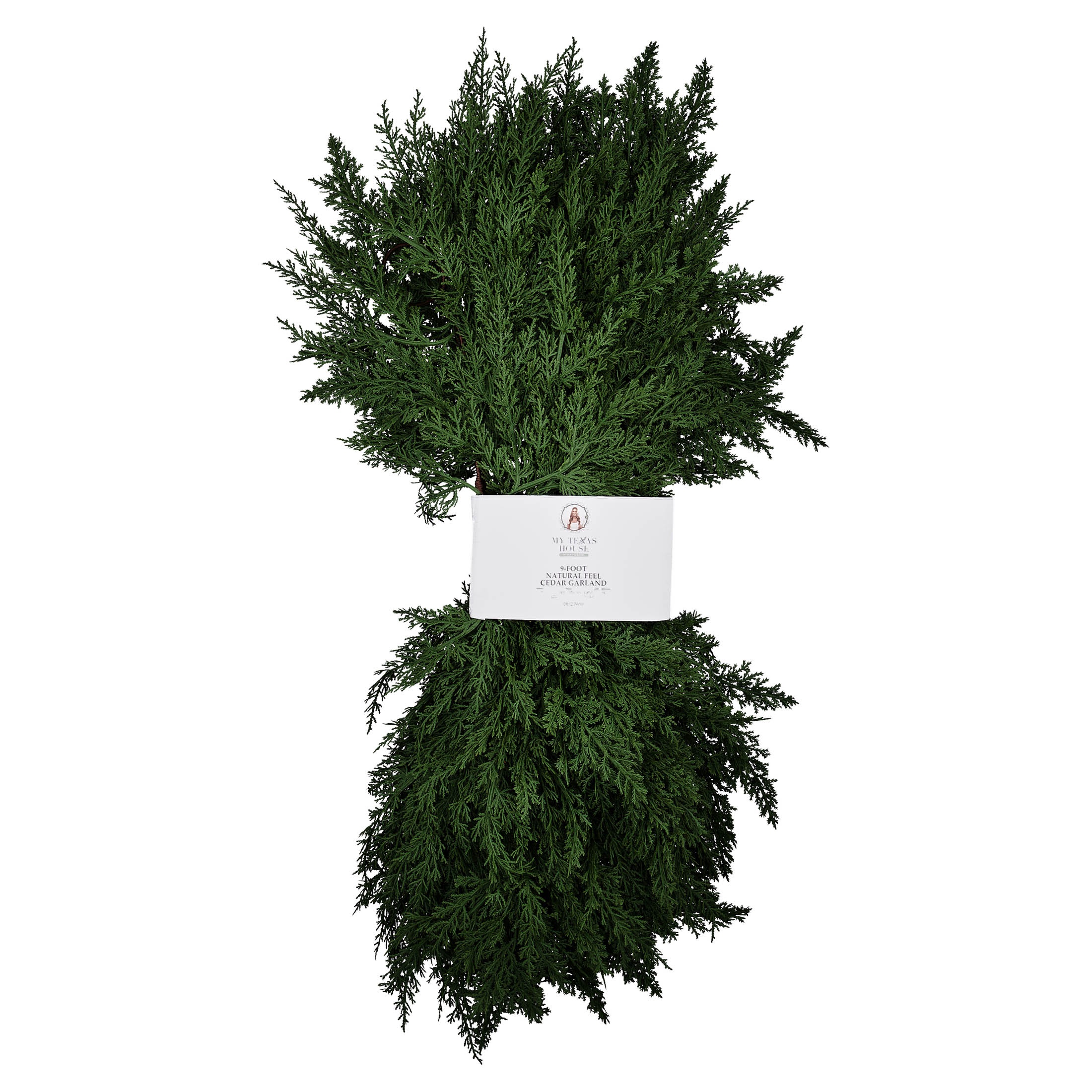 My Texas House 9' Natural Feel Cedar Artificial Christmas Garland photo 3