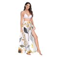thumbnail image 2 of FORMRS Womens Beach Sarong Semi-Sheer Bikini Wrap Skirt Swimsuit Cover-ups, White Watercolor Sunflowers, 2 of 7