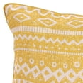 thumbnail image 3 of Jordan Manufacturing 18" x 18" Yellow and Cream Geometric Stripe Square Decorative Throw Pillow with Welt, 3 of 5
