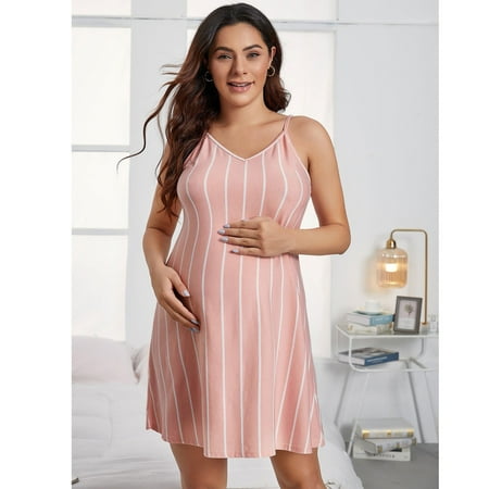 

Women Maternity Sleeveless Suspender Solid Color Nursing Dress For Breastfeeding Pregnant Woman