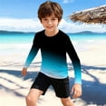 thumbnail image 2 of Bigetiay Boys Girls Long Sleeve Rash Guard UPF 50+ Sun Swim Shirt Beach Pool Water Sports, Size 13-14 Years, 2 of 5