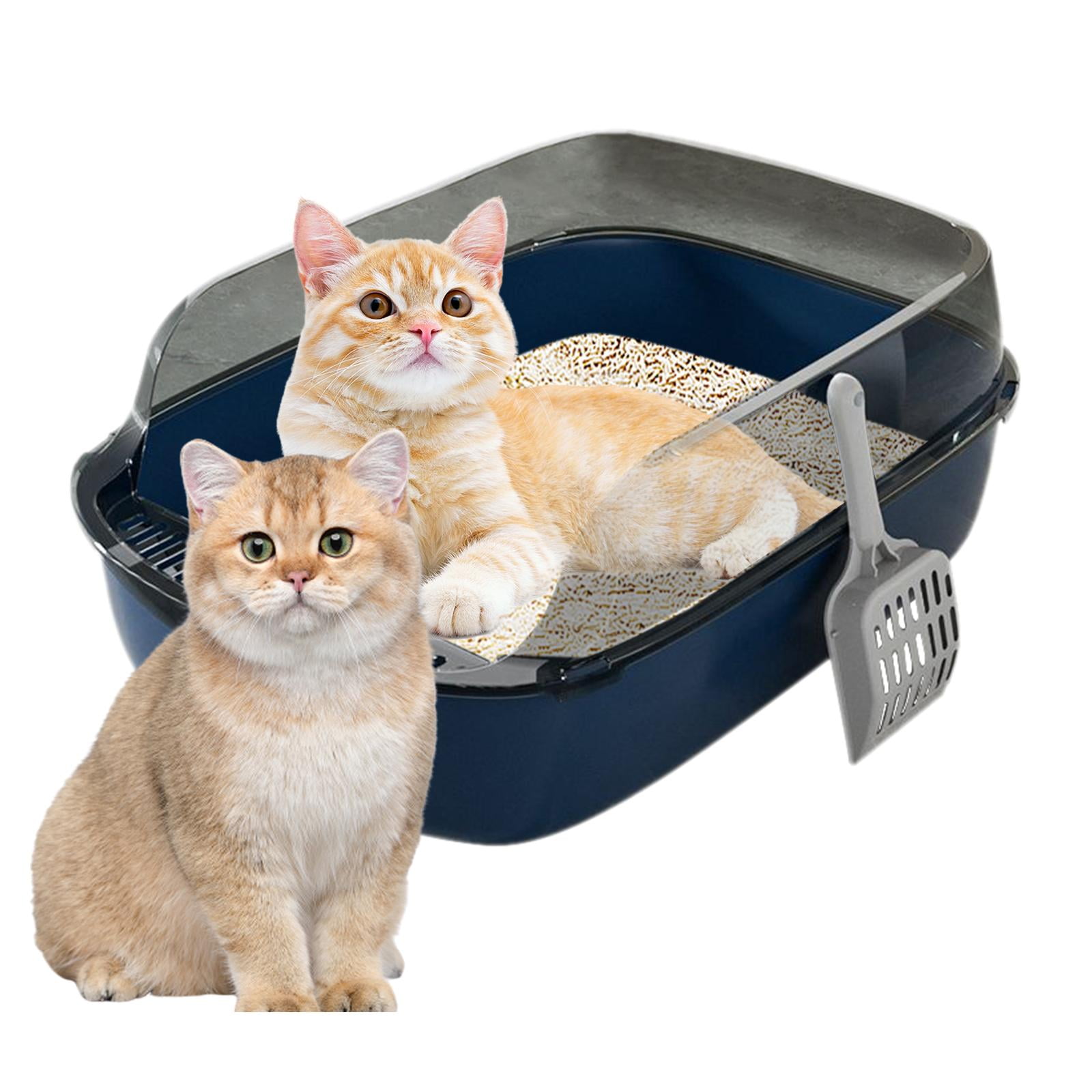 Cat , Cat Toilet, Large Cat Bedpan Stain Resistant, Easy to Clean, Semi Enclosed Scatter Kitty Litter Open Top Kitty