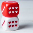thumbnail image 6 of ZPAQI Pack of 10 White 25mm Acrylic Dices Cubes with Loves Heart Dots for Party Use, 6 of 17