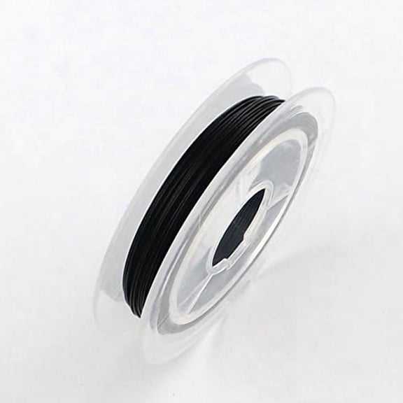 10 Rolls Tiger Tail Wire Nylon Coated 304 Stainless Steel Wire Bead String Wire 25 Gauge 0.45mm Soft Craft Wire for Necklace Bracelet Beading Jewelry Making(Black)
