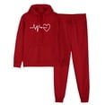 thumbnail image 2 of Womens 2 Piece Outfits Fall Pants Two Piece Fall Sets for Women Outfits Women's Sports Tracksuits Long Sleeve Pullover Hoodies Sweatshirt Loose Coat And Sweatpants Fall Winter Suit, 2 of 4