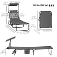 thumbnail image 3 of Outsunny 2 Piece Folding Chaise Lounges with Adjustable Backrest Dark Grey, 3 of 10