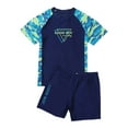 thumbnail image 2 of Hienoo Boys Plus Size Short Sleeve Rashguard and Swim Shorts Quick Dry Bathing Suit, 2 of 8