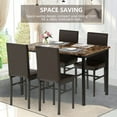 thumbnail image 5 of 5 Piece Dining Table Set, Modern Faux Marble Tabletop and 4 PU Leather Upholstered Chairs, Rectangle Kitchen Table and Chairs for 4 Persons, Small Dining Set for Bar Dining Room Breakfast Nook, 5 of 10
