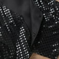thumbnail image 6 of Moggemol Shiny Sequined Vest for Boys Kids Choir Jazz Dance School Performance Show Gentle Waistcoat Black 130, 6 of 7