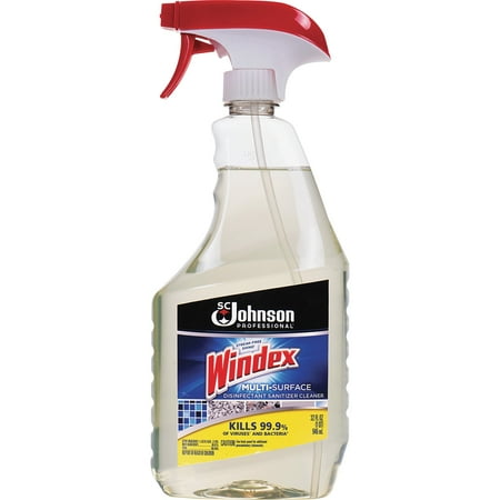 Windex® Multisurface Disinfectant Spray - Ready-To-Use Spray - 0.25 gal (32 fl oz) - Bottle - 1 Each - Gold