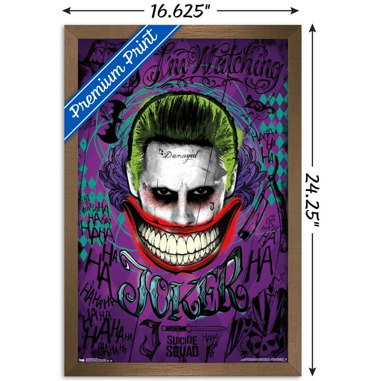 DC Comics Movie - Suicide Squad - Joker Wall Poster, 14.725 x 22.375,  Framed 
