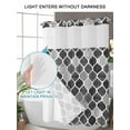 thumbnail image 4 of No Hook Cloth Fabric Shower Curtain with Snap in Liner, Black Morocco Waterproof Shower Curtains Set with See Through Top Window, Retro Geometric Grey Ethnic Tribal Art Bath Curtains Shower 36"x72", 4 of 6
