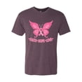 thumbnail image 2 of Wild Bobby, Butterfly Pink Ribbon Faith Hope Love, Breast Cancer Awareness, Men Premium Tri Blend Tee, Vintage Purple, Medium, 2 of 5