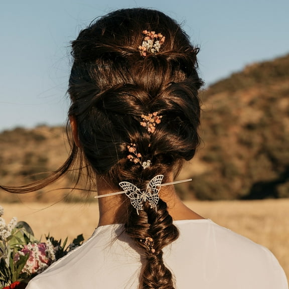 OFFIGAM 2Pcs Multi Color Butterfly Hair Clips Chinese Style Decorative Hairpins for Stylish Hair Styling