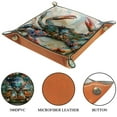 thumbnail image 3 of Women Girls Leather Square Dish Trinket Plate Jewelry Tray for Mothers Day Birthday Gift, Ocean Crab, 3 of 6