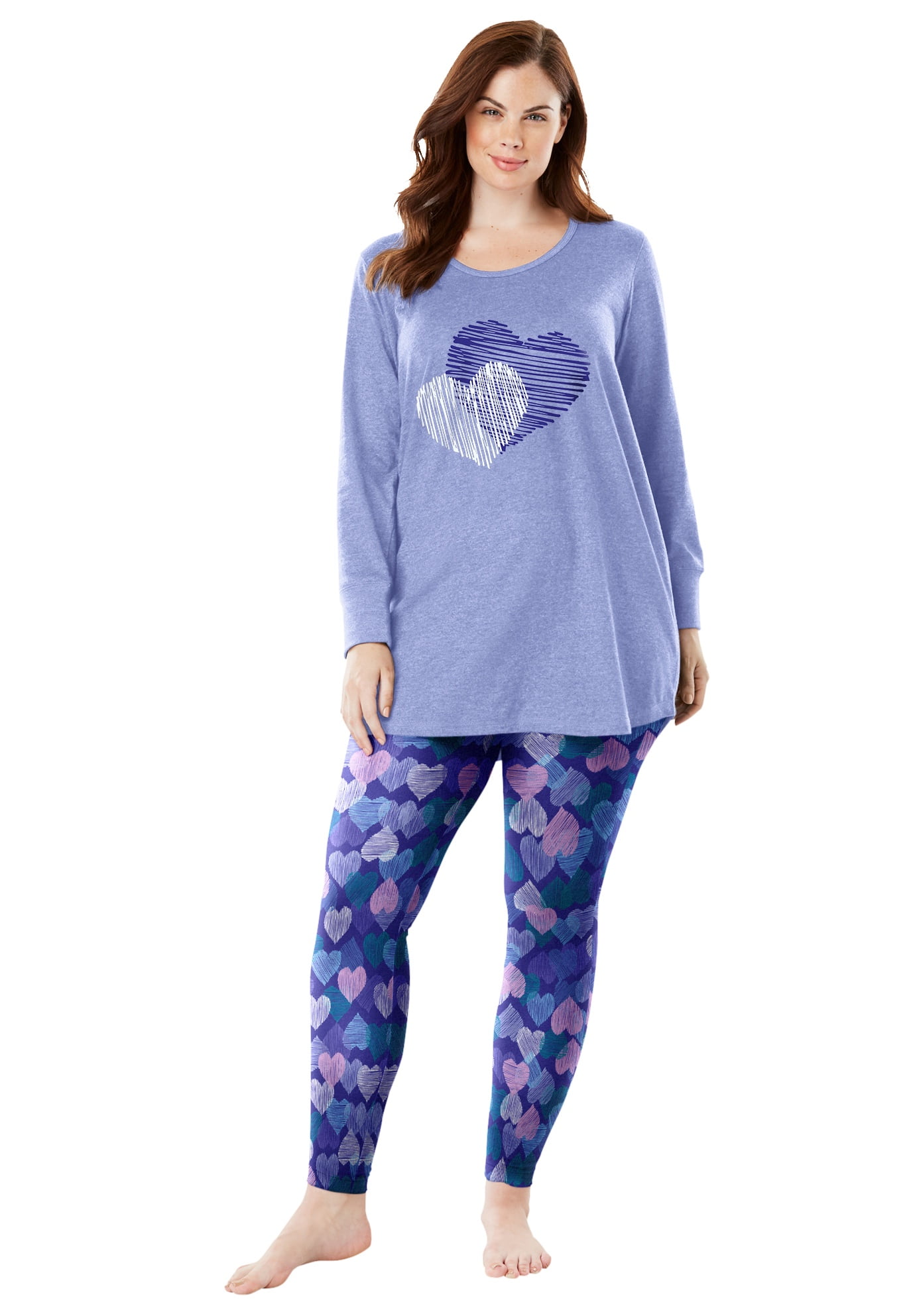 Dreams & Co. Women's Plus Size 2Piece Pj Legging Set Pajamas